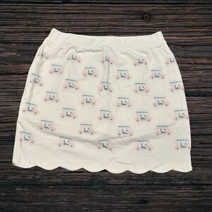 Golf Cart Print Skort Toss Designs L/XL Scallop Hem Swim Skirt Shorts